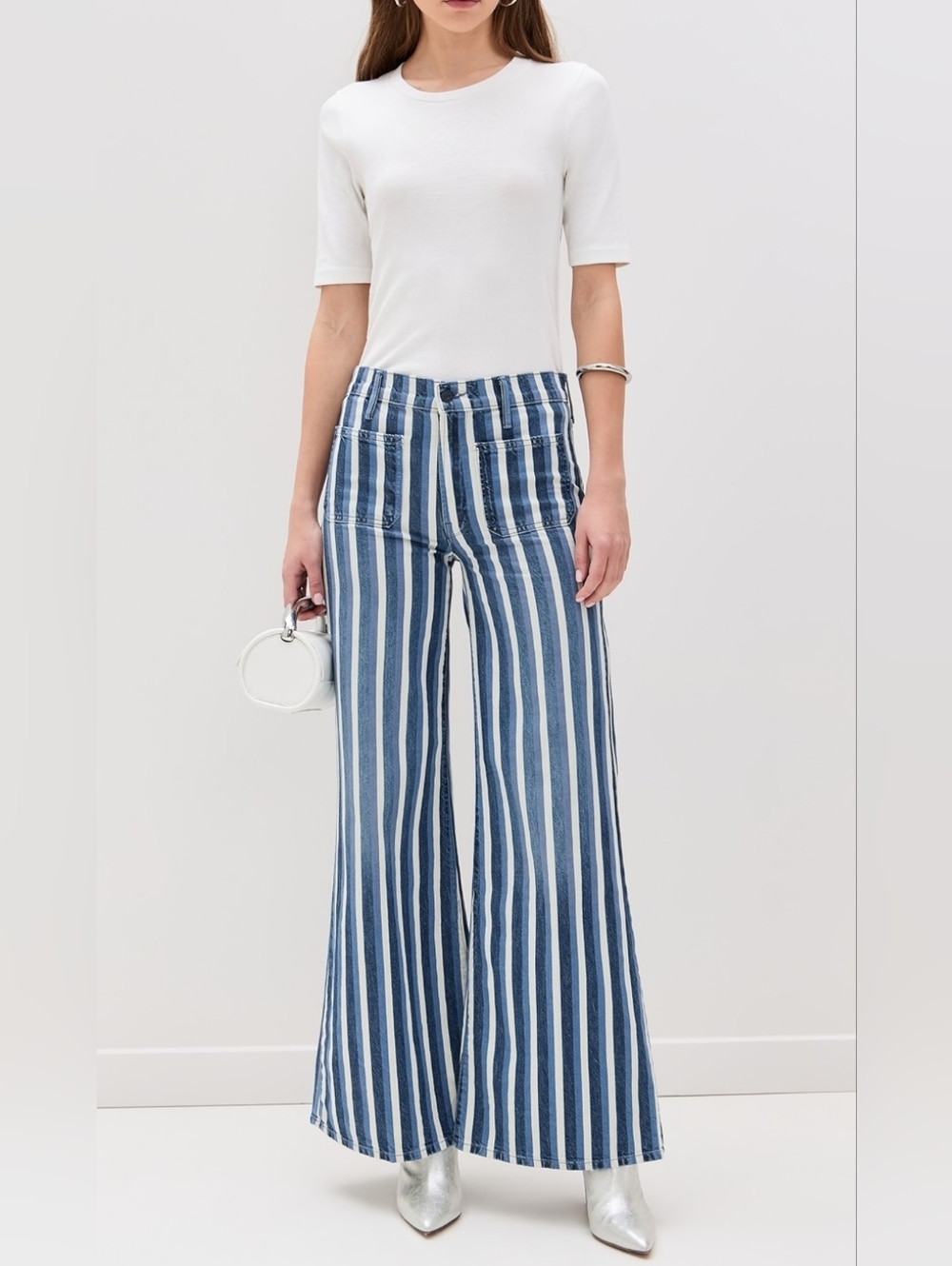 Mother Denim Patch Pocket Twister Sneak Flare Wide Leg Jeans ( Used)